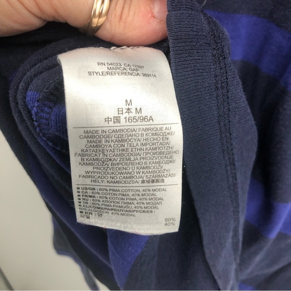 Gap Women's purple striped long sleeve top Super soft size medium - Picture 4 of 8